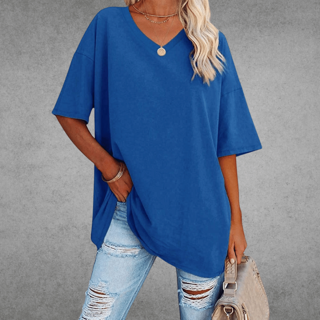 Sofia™ | Stilfuld Oversized V-Neck T-shirt