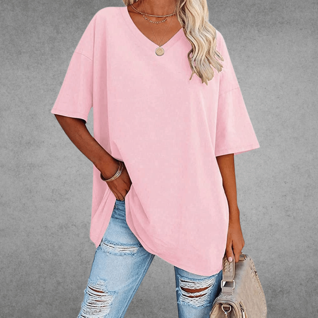 Sofia™ | Stilfuld Oversized V-Neck T-shirt