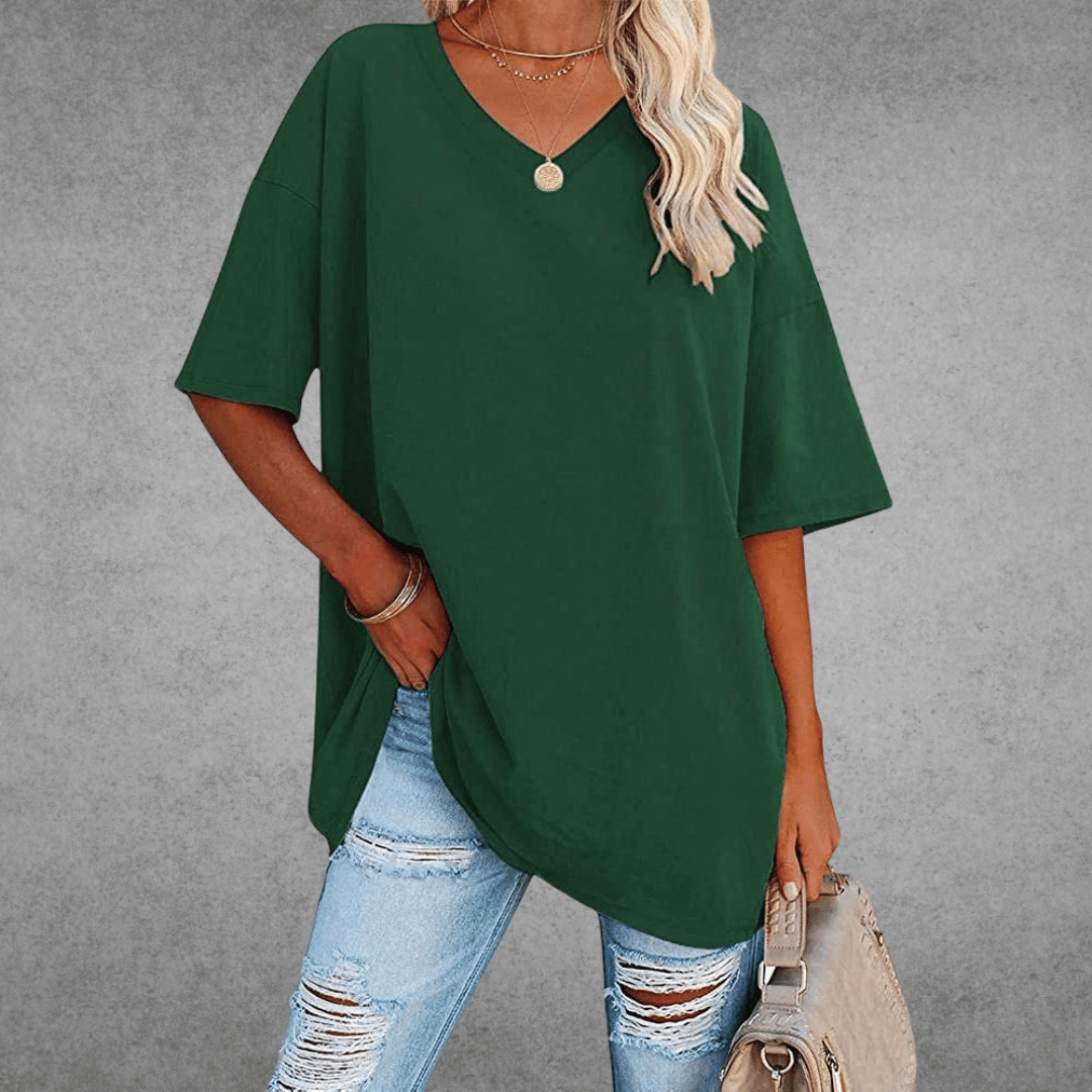 Sofia™ | Stilfuld Oversized V-Neck T-shirt