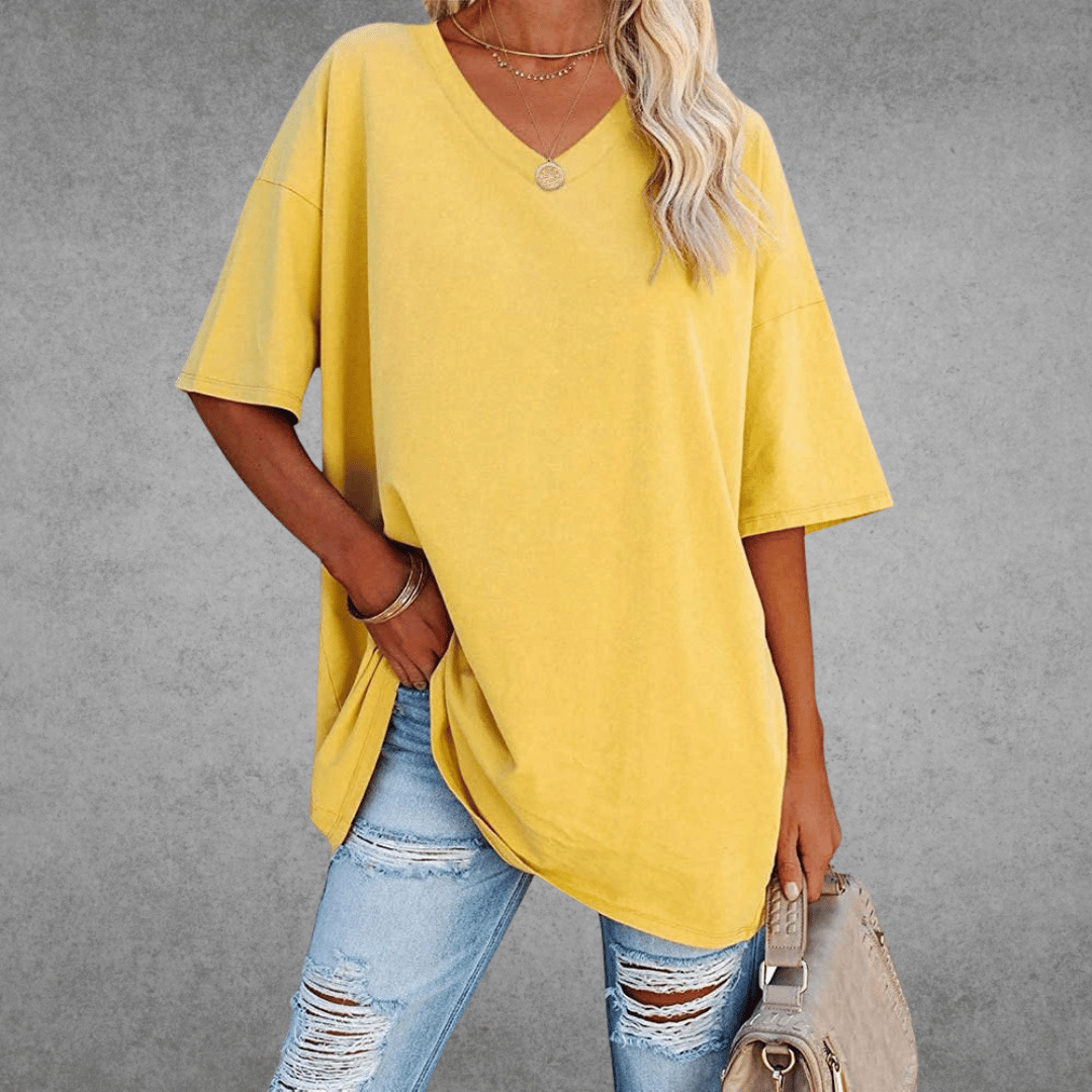 Sofia™ | Stilfuld Oversized V-Neck T-shirt