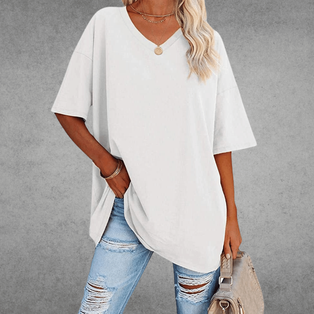 Sofia™ | Stilfuld Oversized V-Neck T-shirt