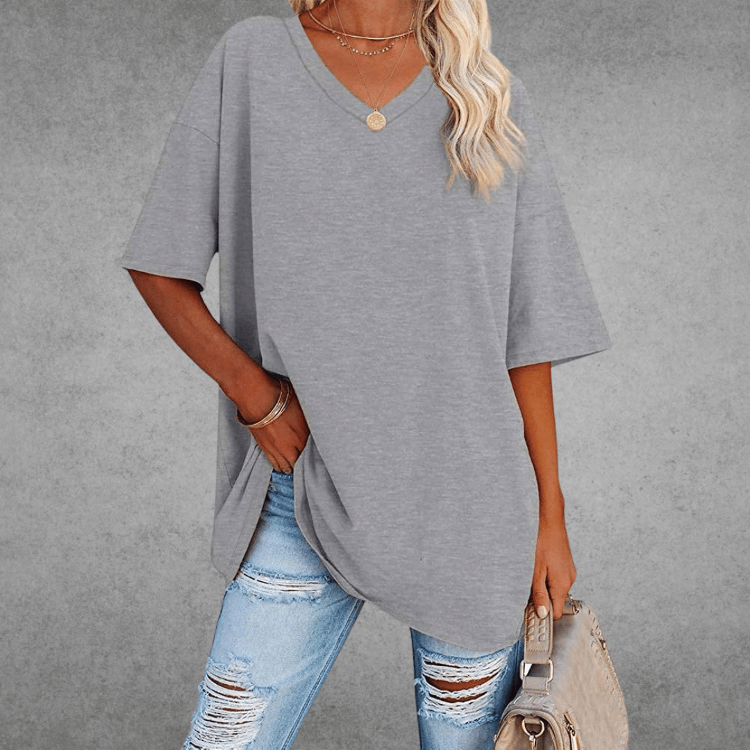 Sofia™ | Stilfuld Oversized V-Neck T-shirt