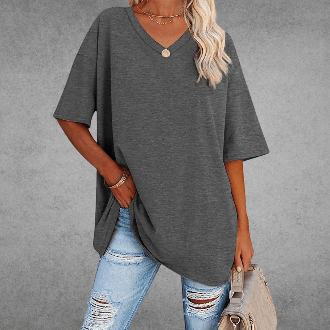Sofia™ | Stilfuld Oversized V-Neck T-shirt