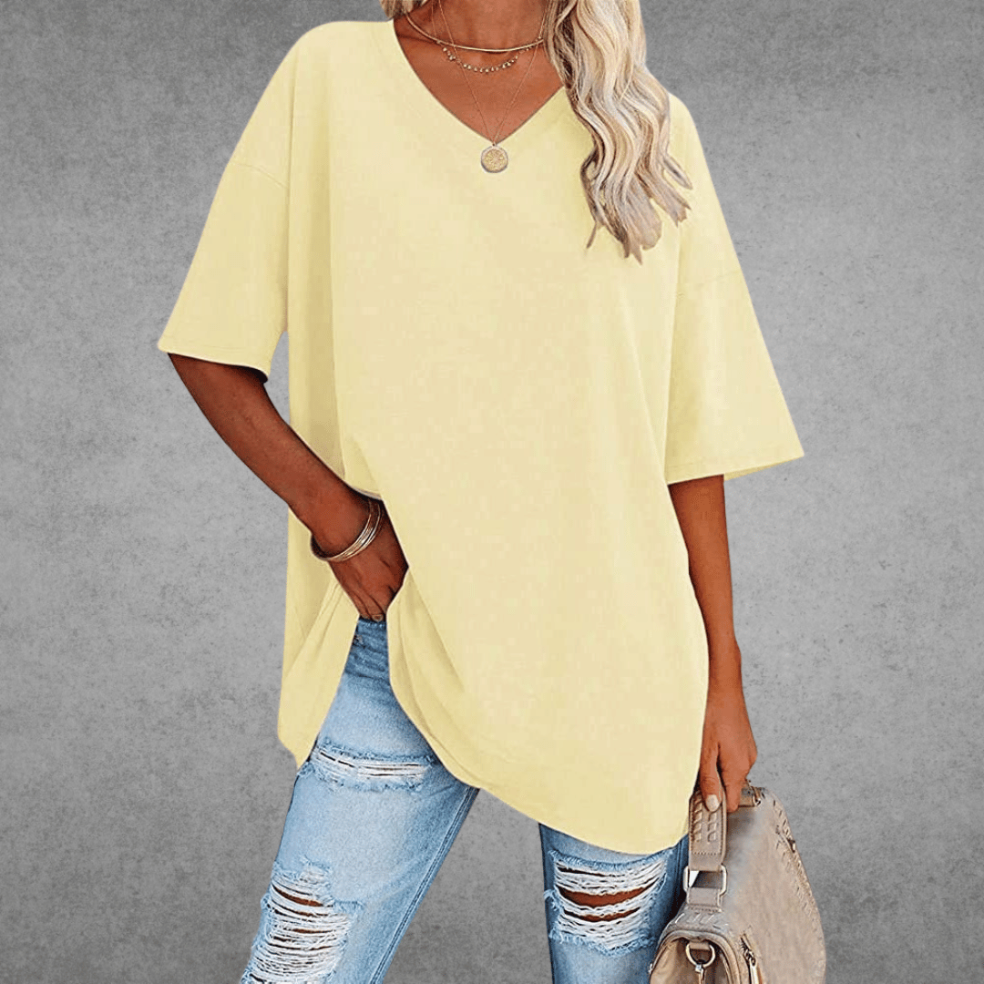 Sofia™ | Stilfuld Oversized V-Neck T-shirt