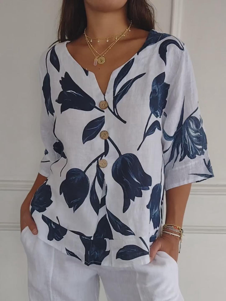 Sofia™ | Spring Bluse med V-hals