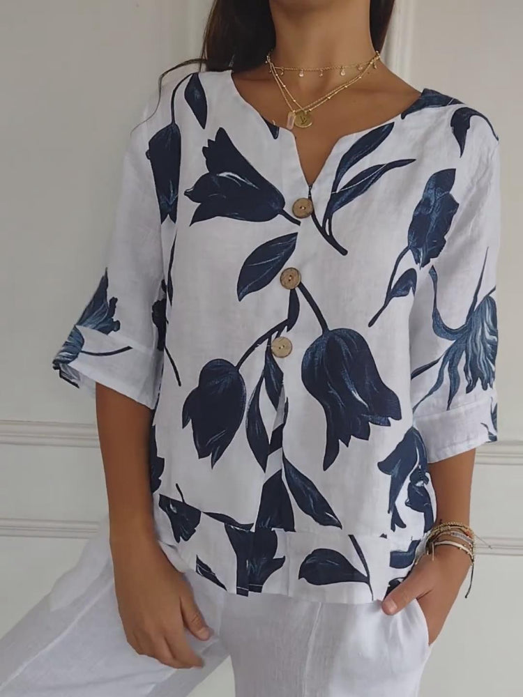 Sofia™ | Spring Bluse med V-hals