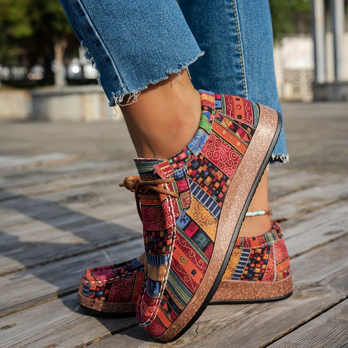 Sofia™ | Dame Sneakers med Etnisk Mønster