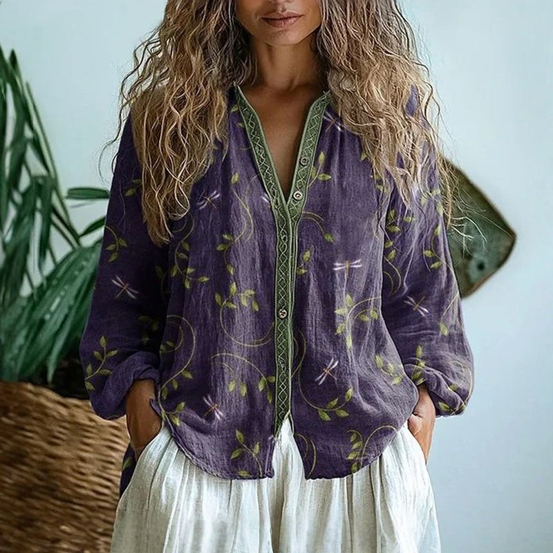 Sofia™ | Afslappet Bluse med Naturprint