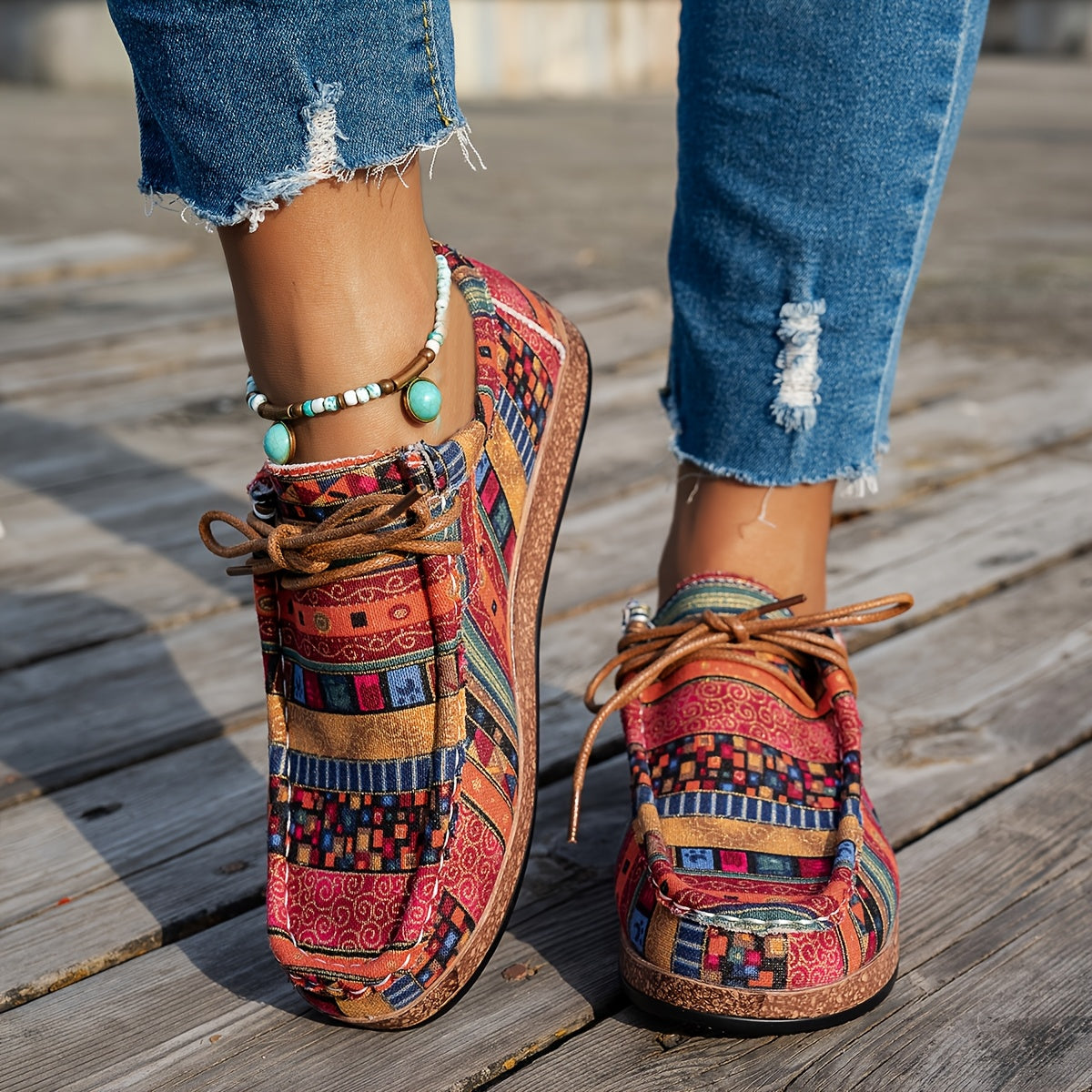 Sofia™ | Dame Sneakers med Etnisk Mønster