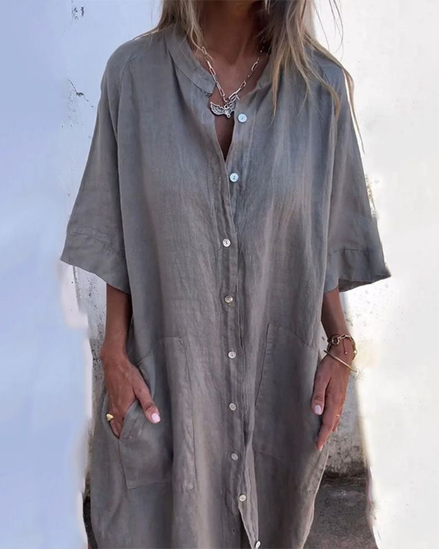 Sofia™ | Ibiza Stil Casual Skjortekjole