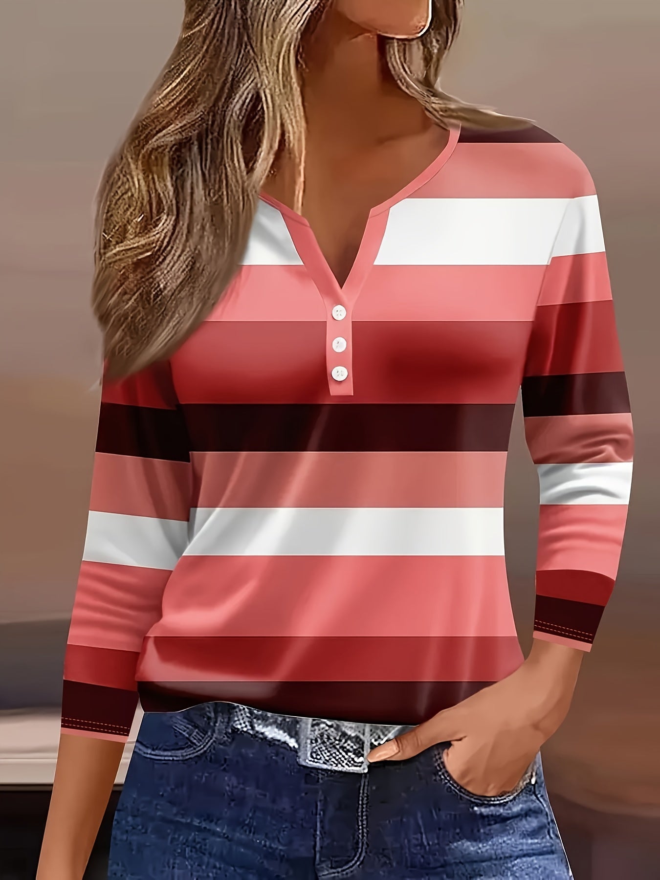 Sofia™ | Stribet Afslappet Bluse