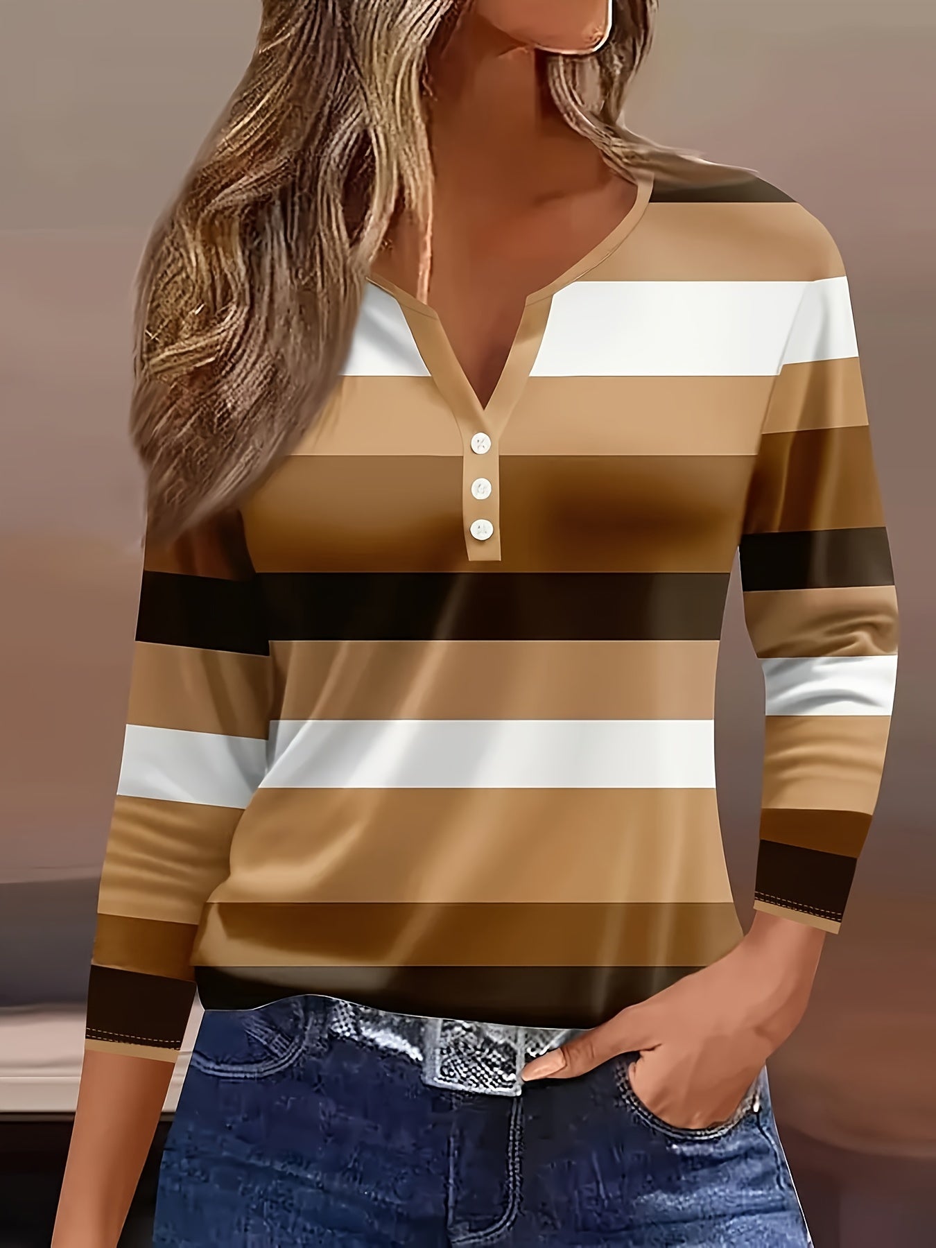 Sofia™ | Stribet Afslappet Bluse