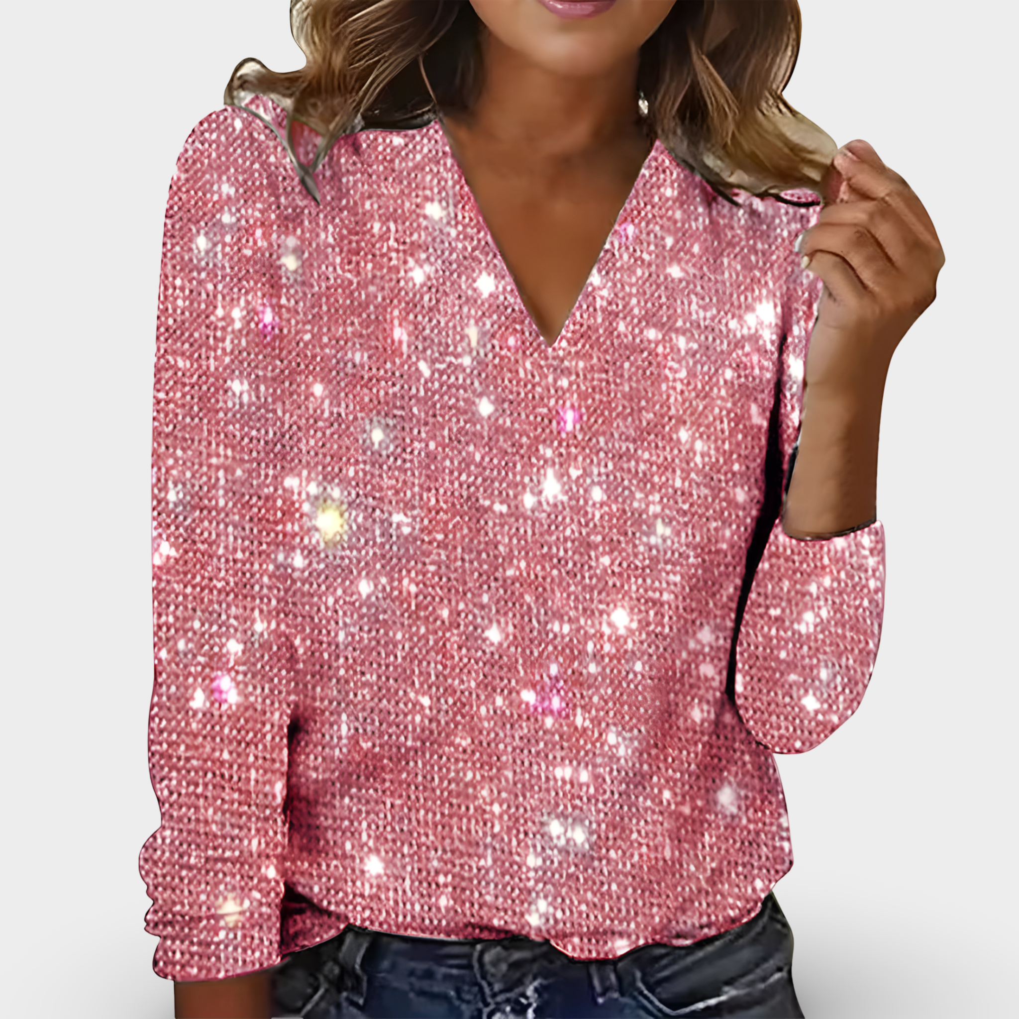 Sofia™ | V-hals Diamant Bluse