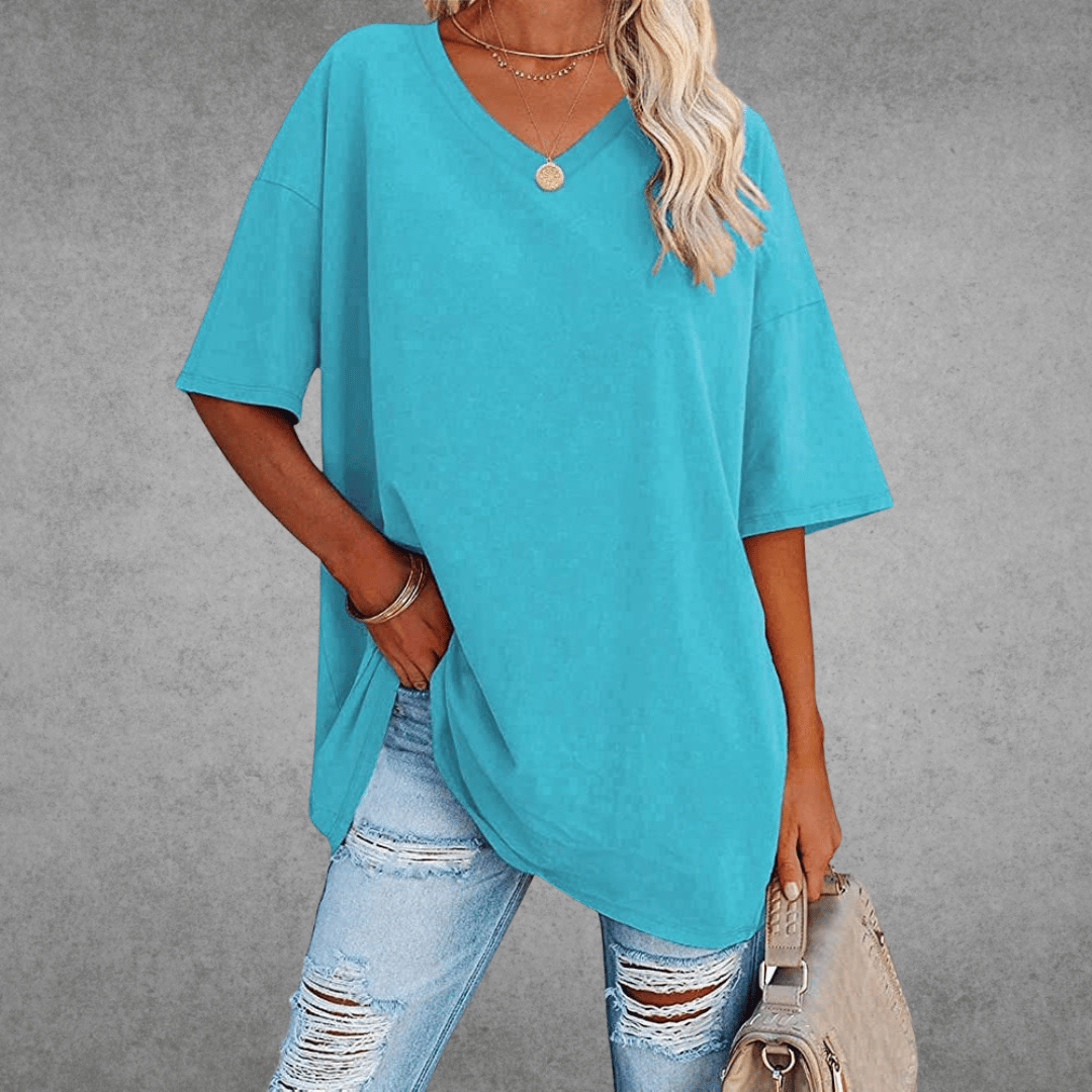 Sofia™ | Stilfuld Oversized V-Neck T-shirt
