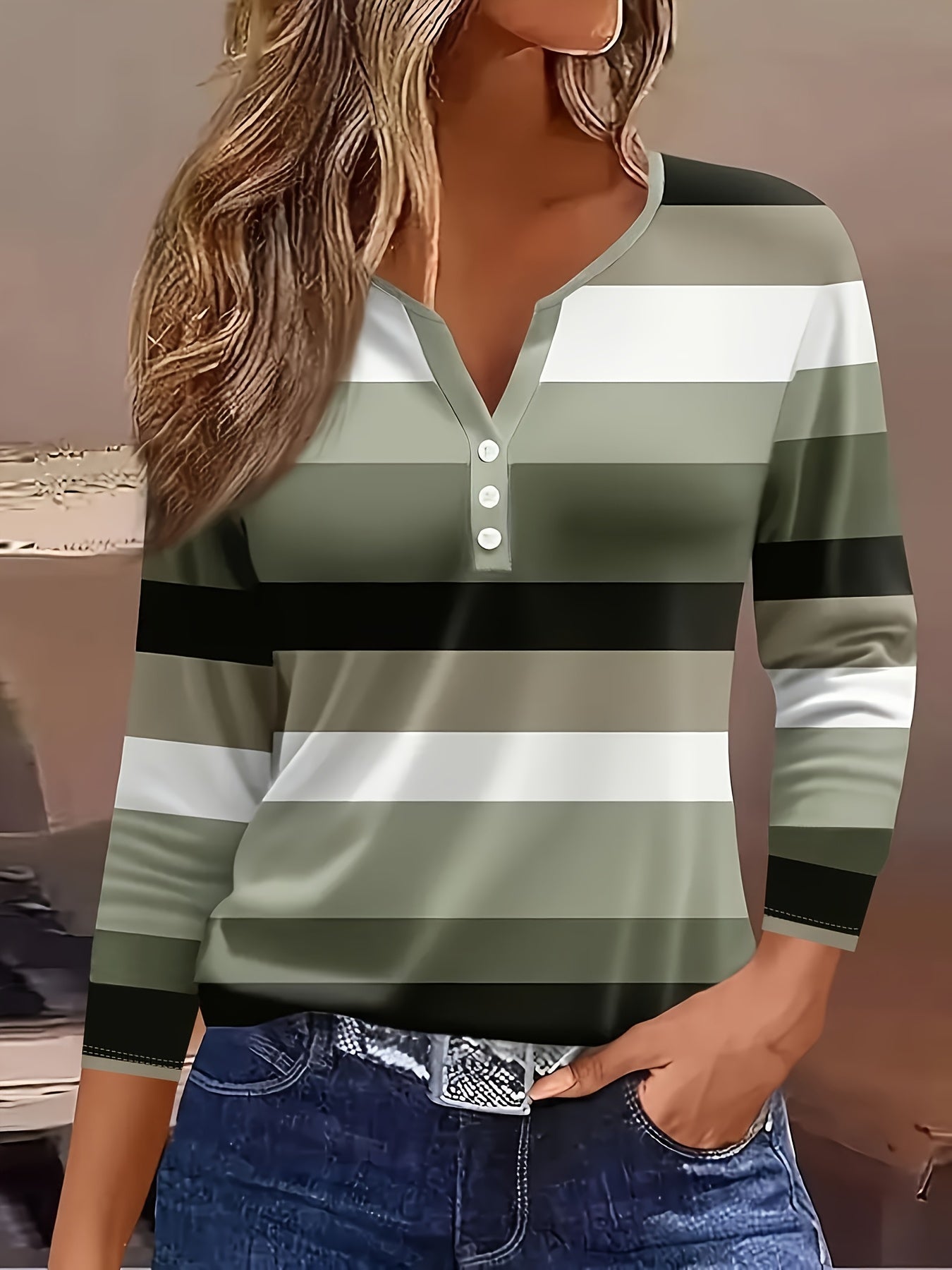 Sofia™ | Stribet Afslappet Bluse