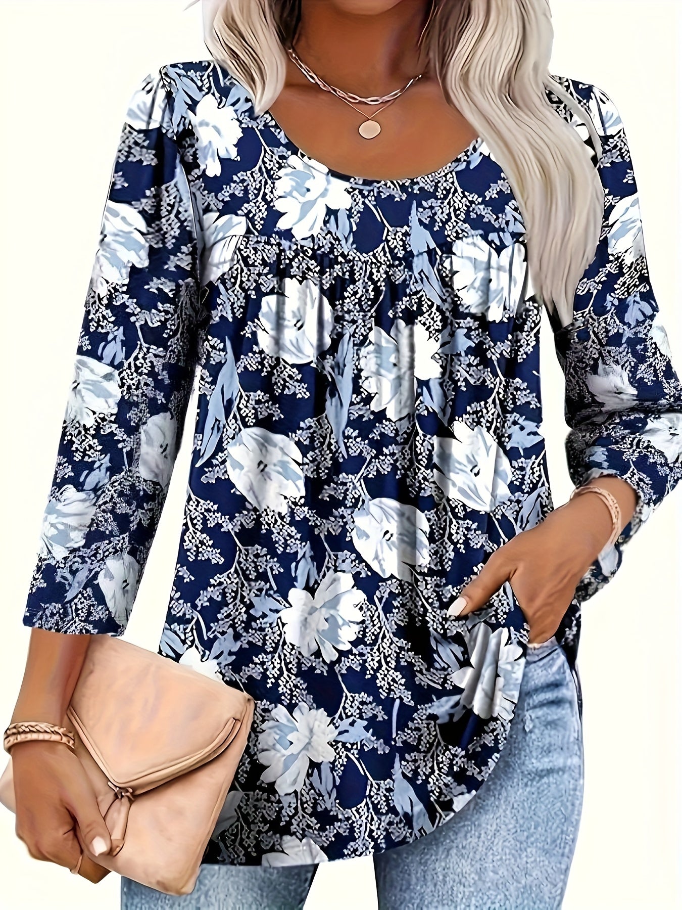 Sofia™ | Blomstret Afslappet Bluse