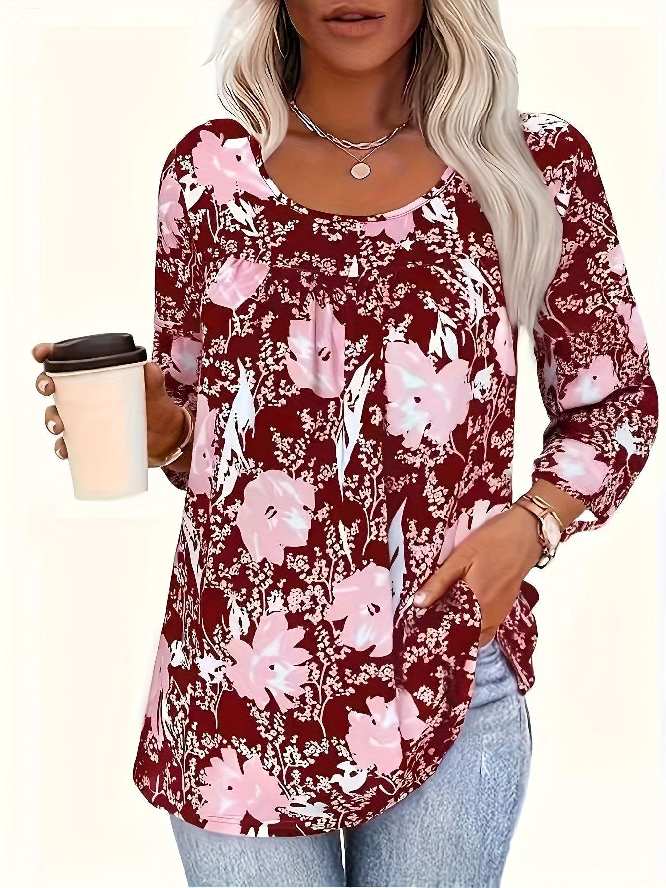 Sofia™ | Blomstret Afslappet Bluse