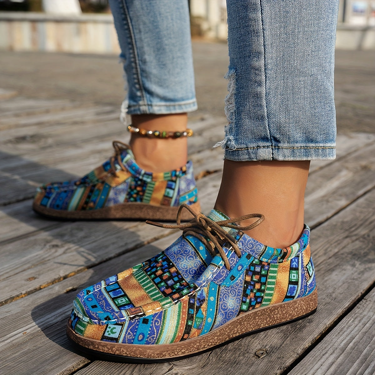 Sofia™ | Dame Sneakers med Etnisk Mønster