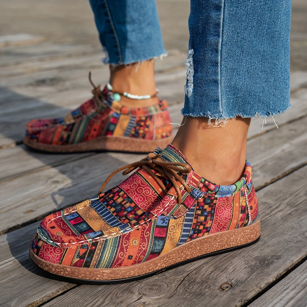 Sofia™ | Dame Sneakers med Etnisk Mønster
