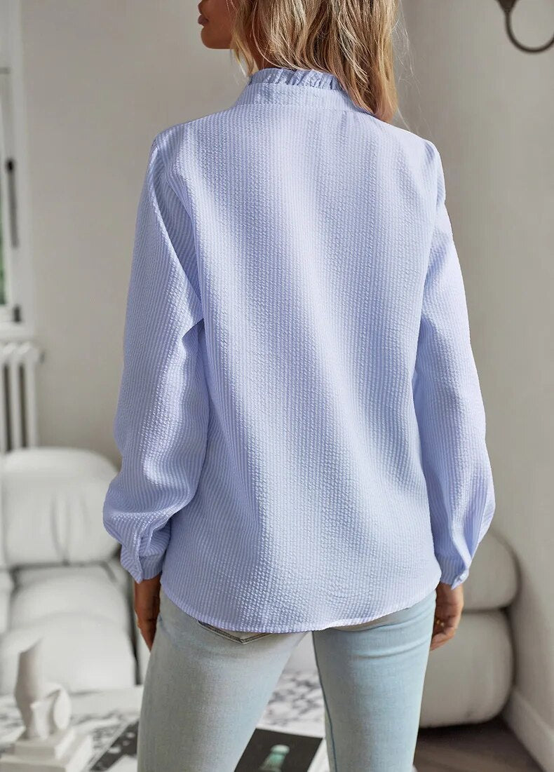 Sofia™ | Elegant Ruffle Skjorte