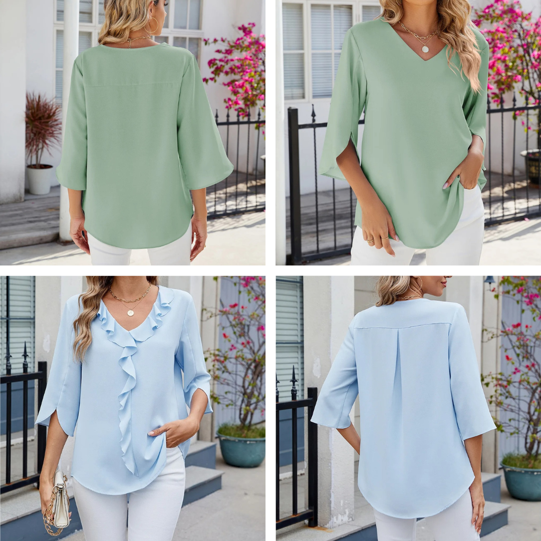 Sofia™ | Elegant Flæsebluse