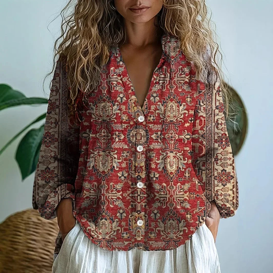 Sofia™ | Afslappet Bluse med Naturprint