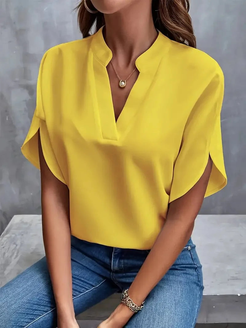Sofia™ | Stilfuld V-Hals Flydende Bluse