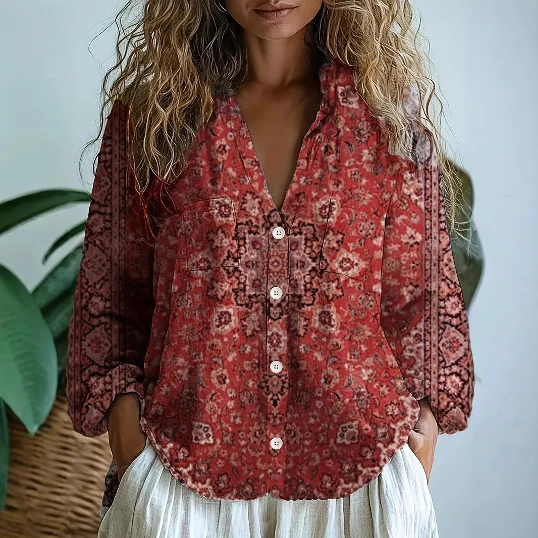Sofia™ | Afslappet Bluse med Naturprint