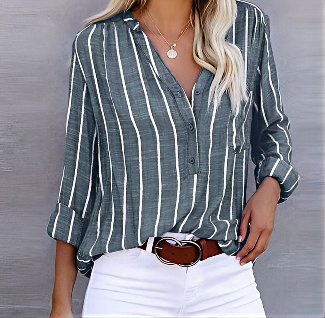 Sofia | Stilfuld og Casual Stribet Bluse