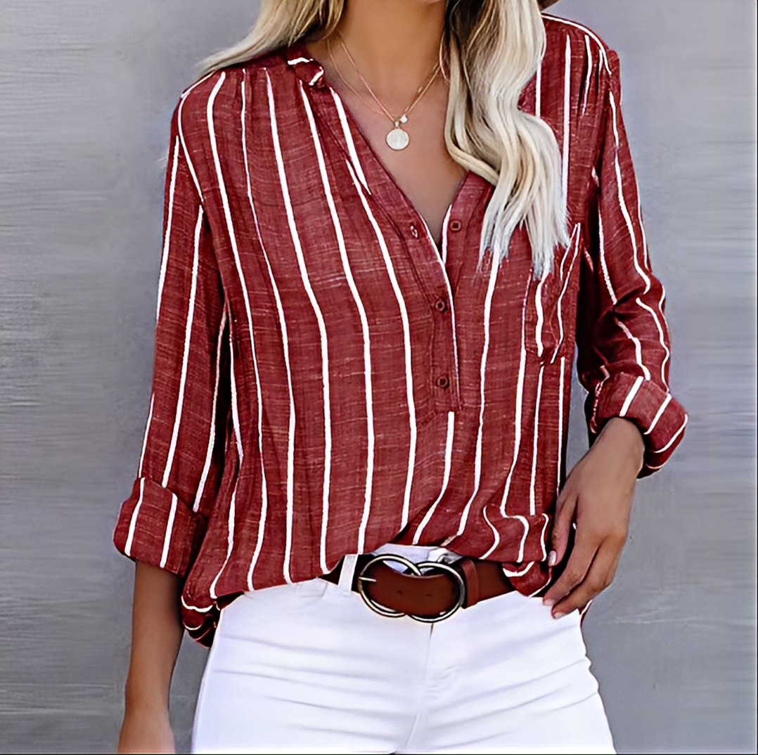 Sofia | Stilfuld og Casual Stribet Bluse