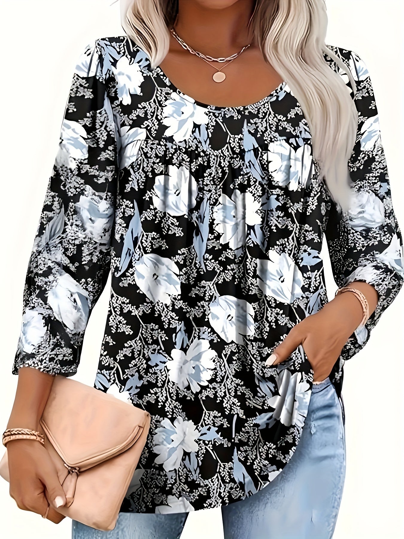 Sofia™ | Blomstret Afslappet Bluse