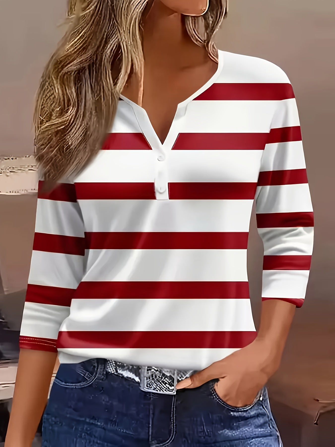 Sofia™ | Stribet Afslappet Bluse
