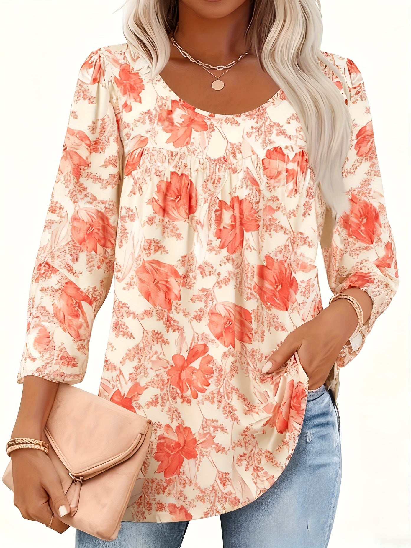 Sofia™ | Blomstret Afslappet Bluse