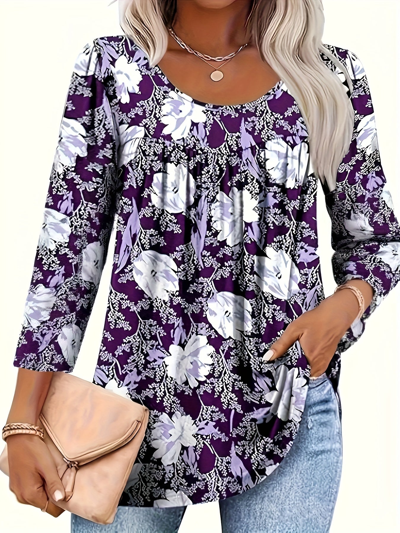 Sofia™ | Blomstret Afslappet Bluse