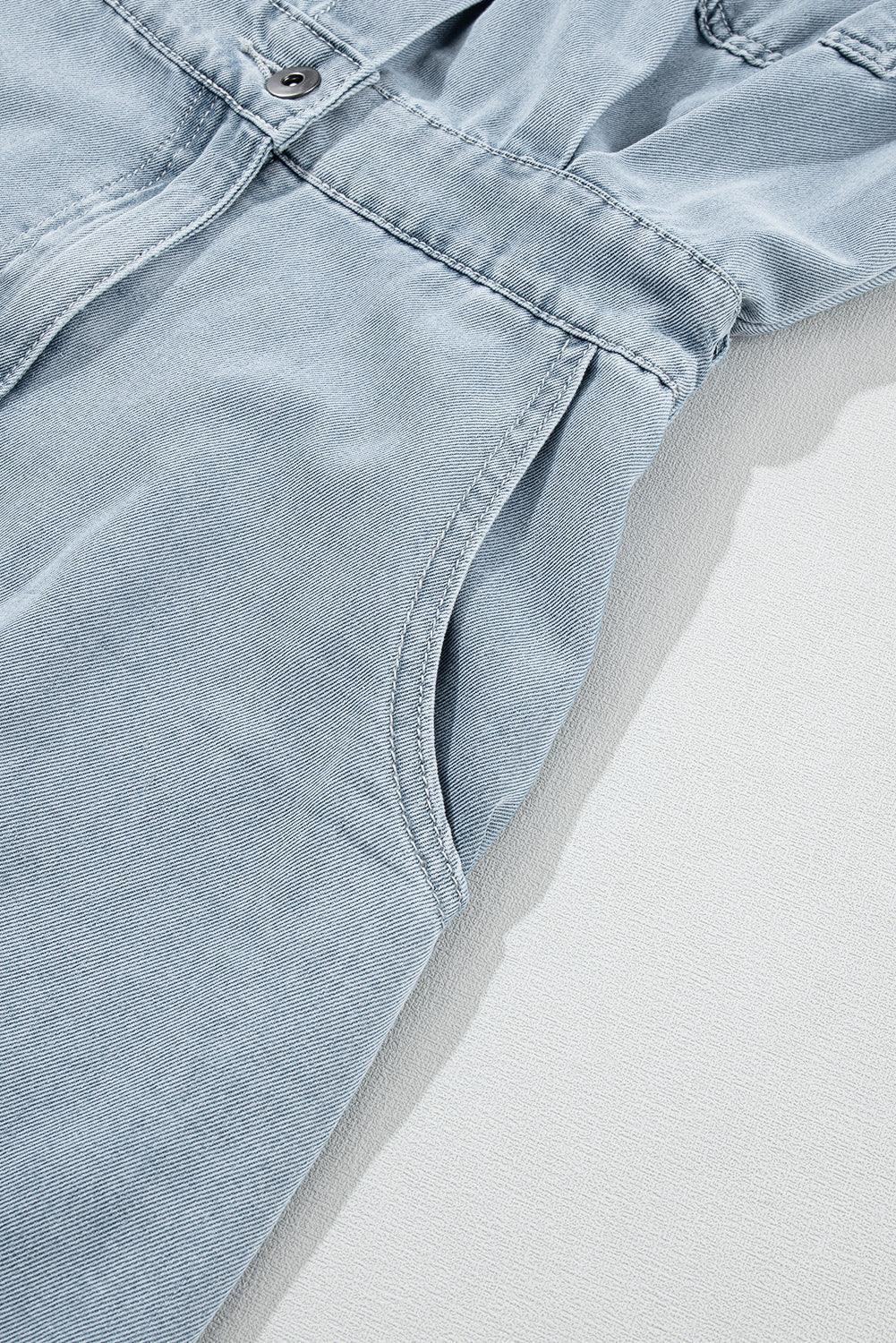 Sofia® | Elegant Denimkjole med Korte Flagermusærmer