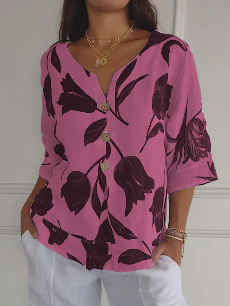 Sofia™ | Bluse Skjorte Med Blomstermønster