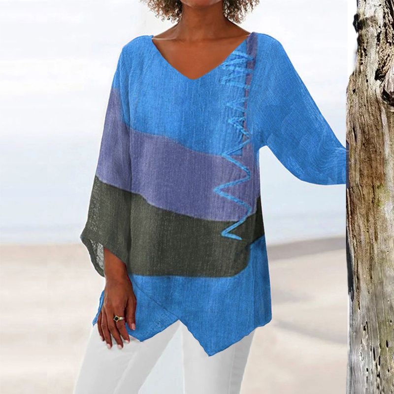 Sofia™ | Stilfuld V-hals Color Block Top
