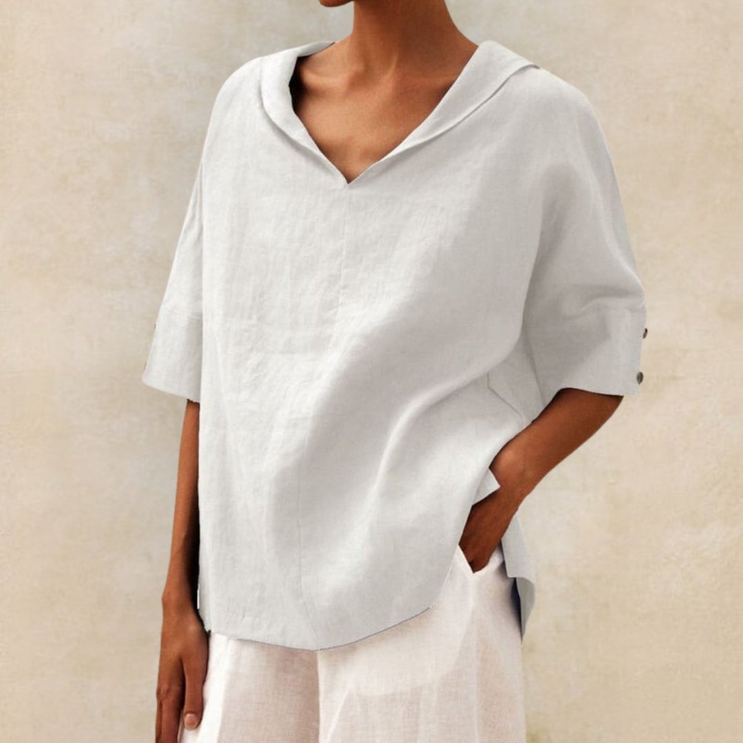 Sofia™ | Stilfuld Casual V-hals Skjorte