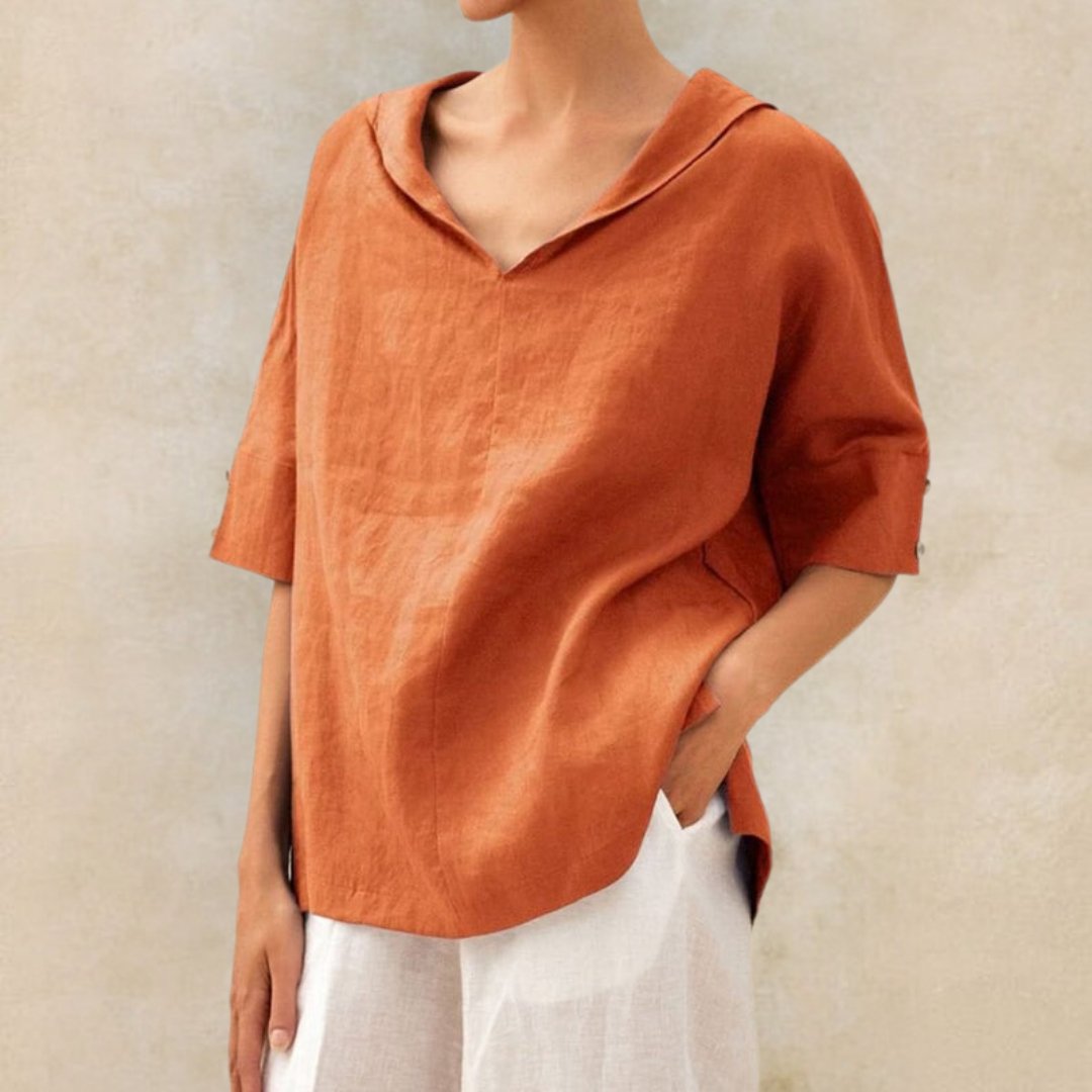 Sofia™ | Stilfuld Casual V-hals Skjorte