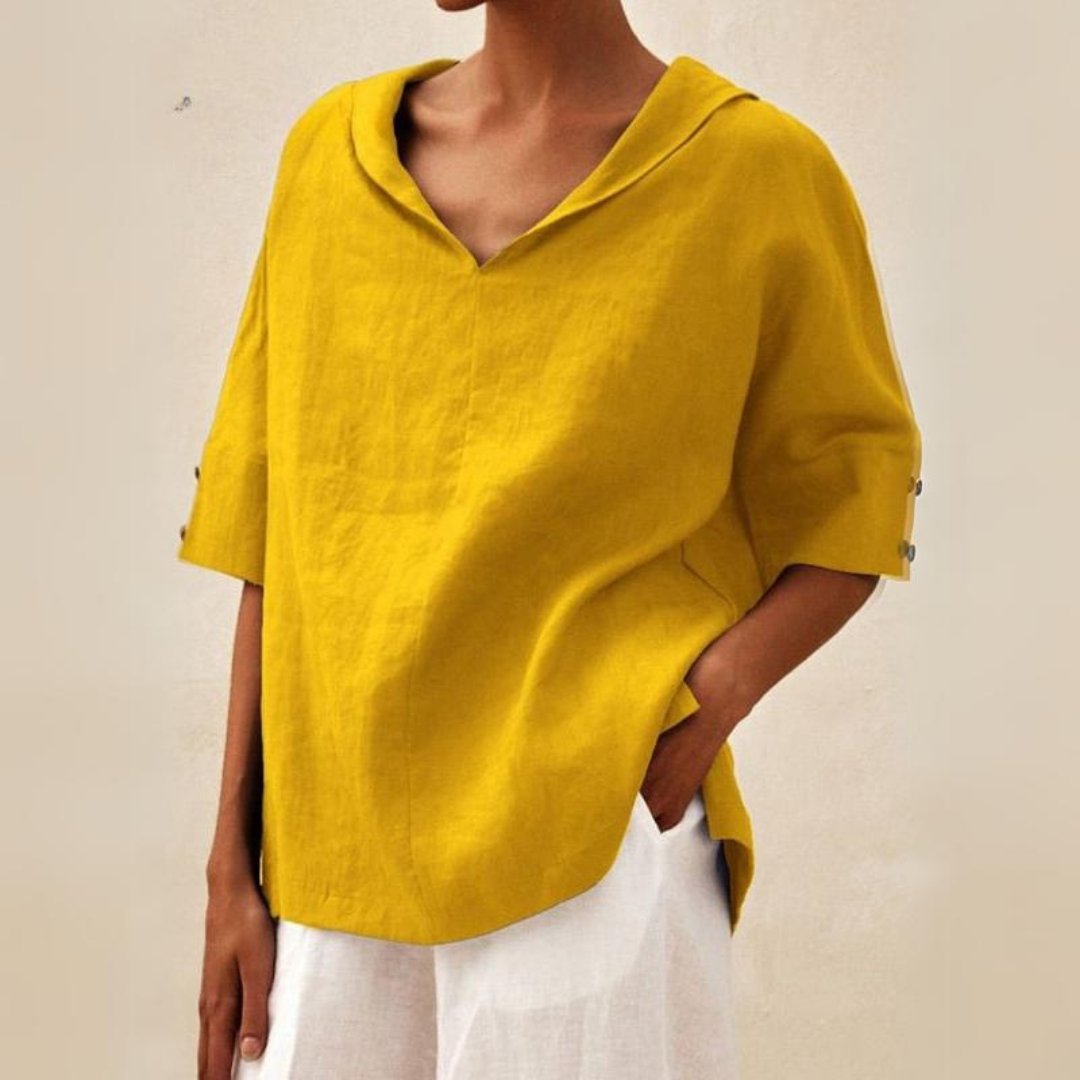 Sofia™ | Stilfuld Casual V-hals Skjorte