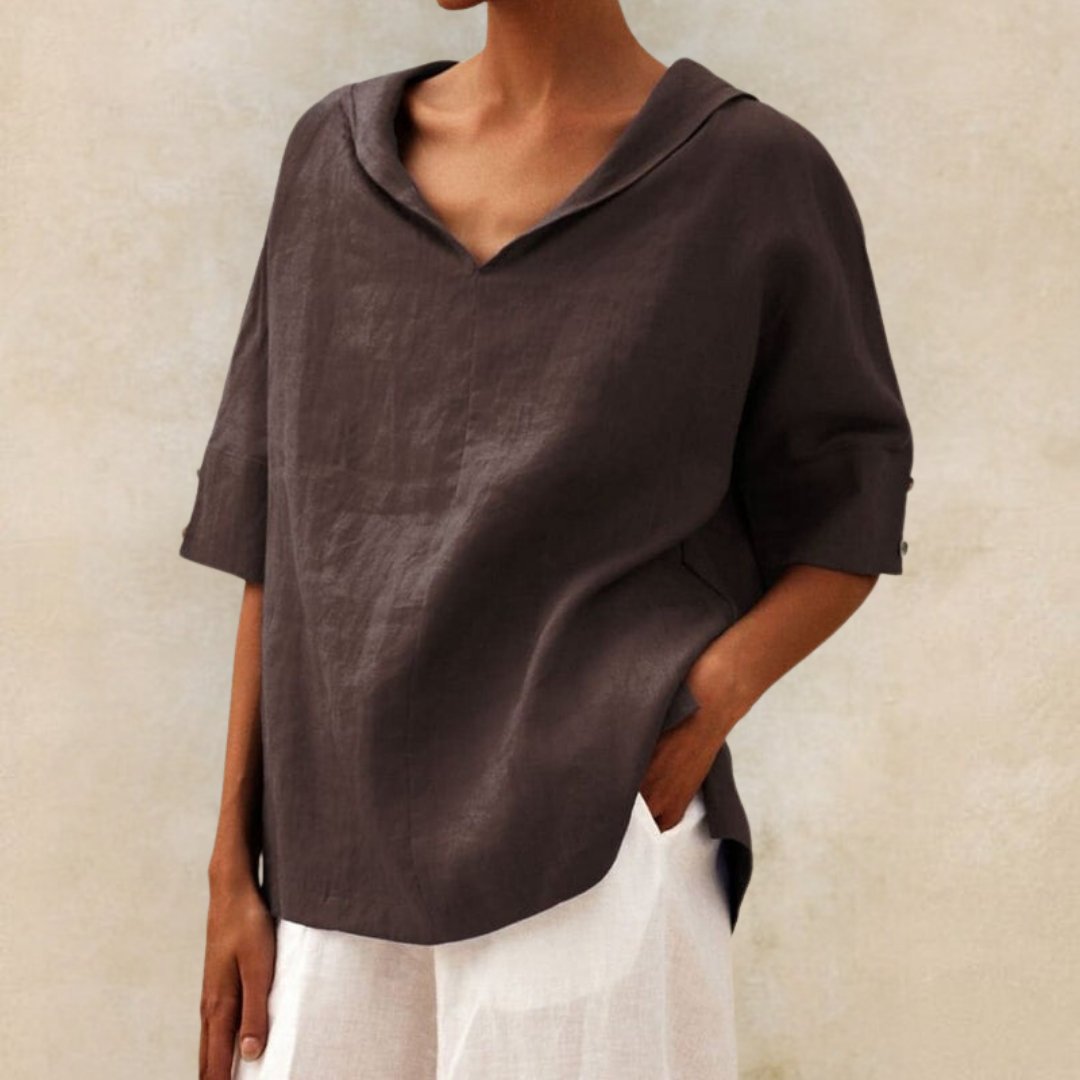 Sofia™ | Stilfuld Casual V-hals Skjorte
