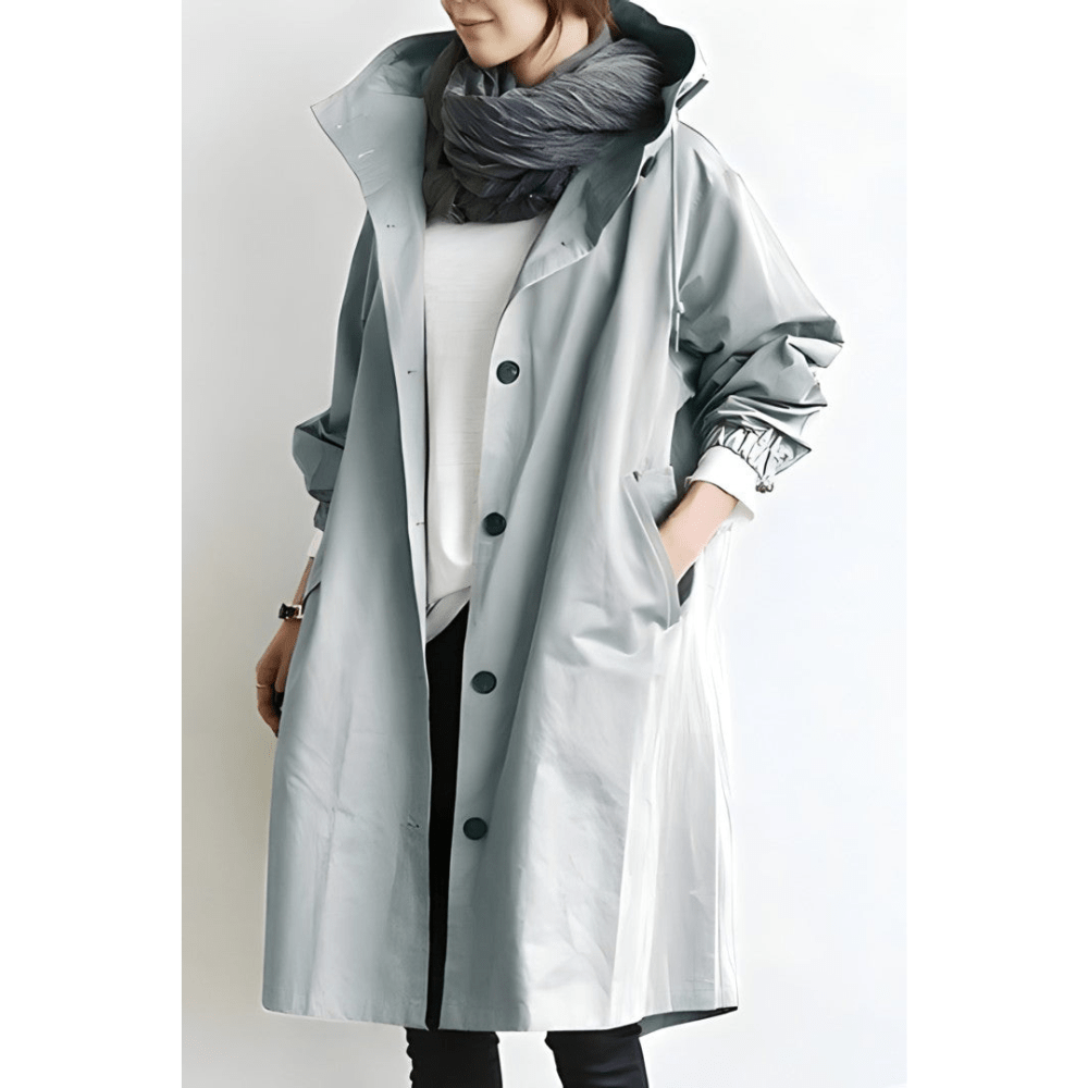 Sofia™ | Oversized Hættet Frakke med Knapper