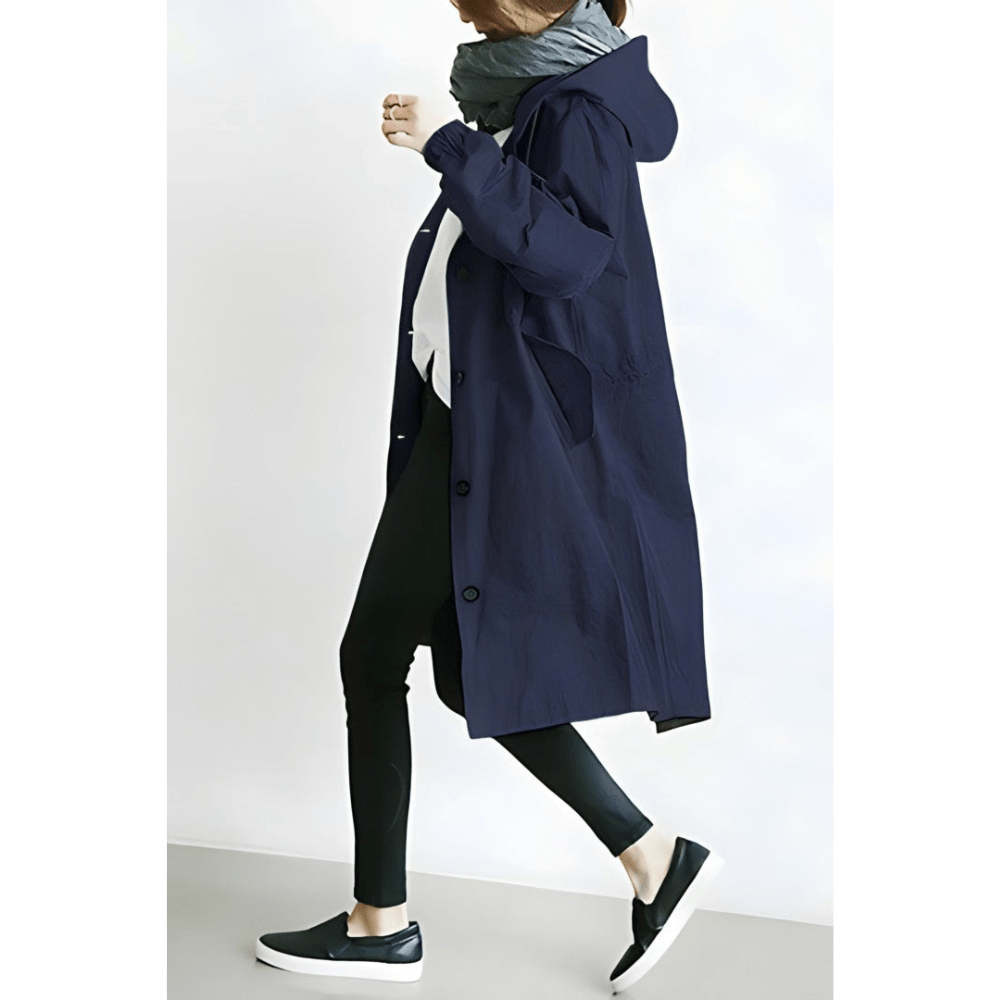 Sofia™ | Oversized Hættet Frakke med Knapper
