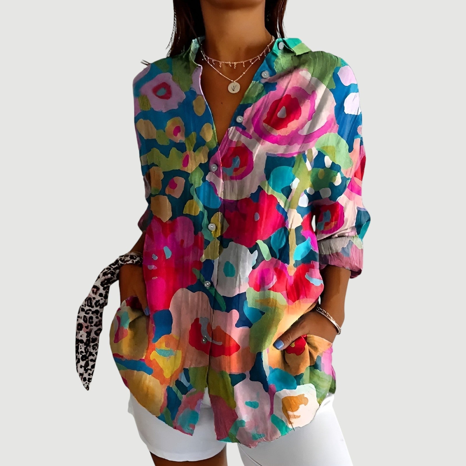 Sofia™ | Bluse med farverigt design